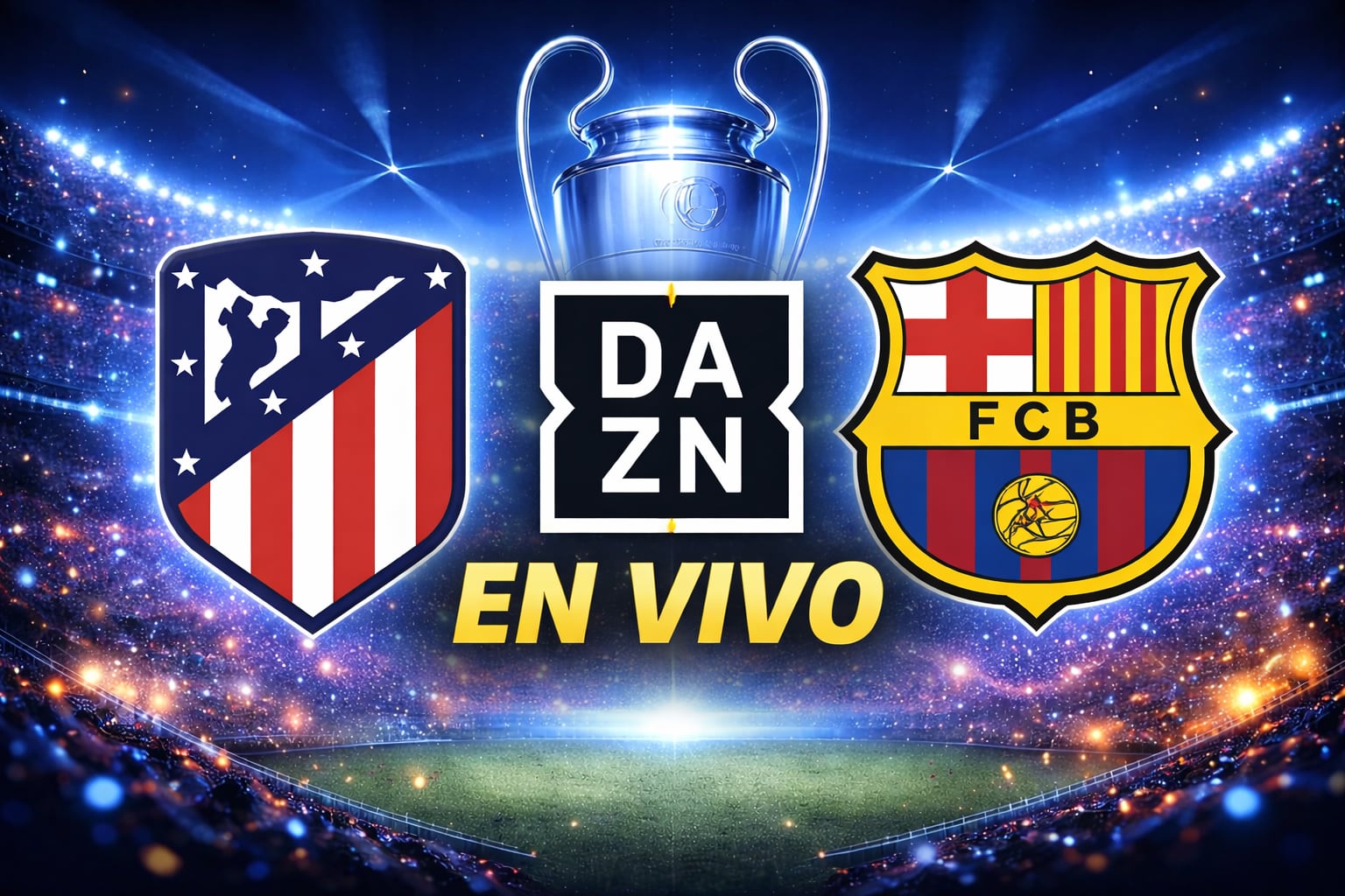 El Atlético de Madrid recibe al Barcelona en la vuelta de los cuartos de final de la Liga de Campeones 2025-26 (Imagen hecha por Gestión con apoyo de la IA Gemini)