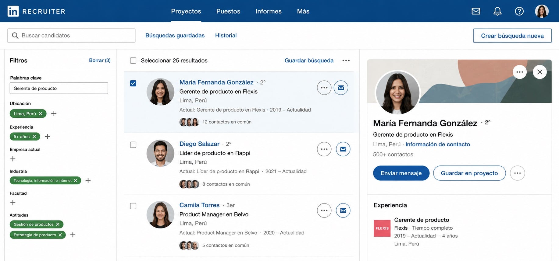 LinkedIn Recruiter es una herramienta que permite a las empresas identificar, filtrar y contactar candidatos utilizando inteligencia artificial y datos de la red profesional. Foto: MAS HR