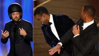 Premios Grammy 2022: Comediante ironiza con el golpe de Will Smith a Chris Rock, y usa un casco en el escenario