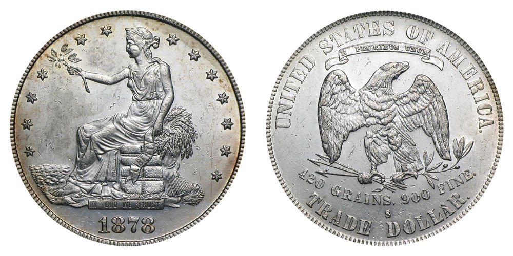 1878 S Trade Dollar que vale mucho dinero entre los coleccionistas (Foto: USA Coin Book)