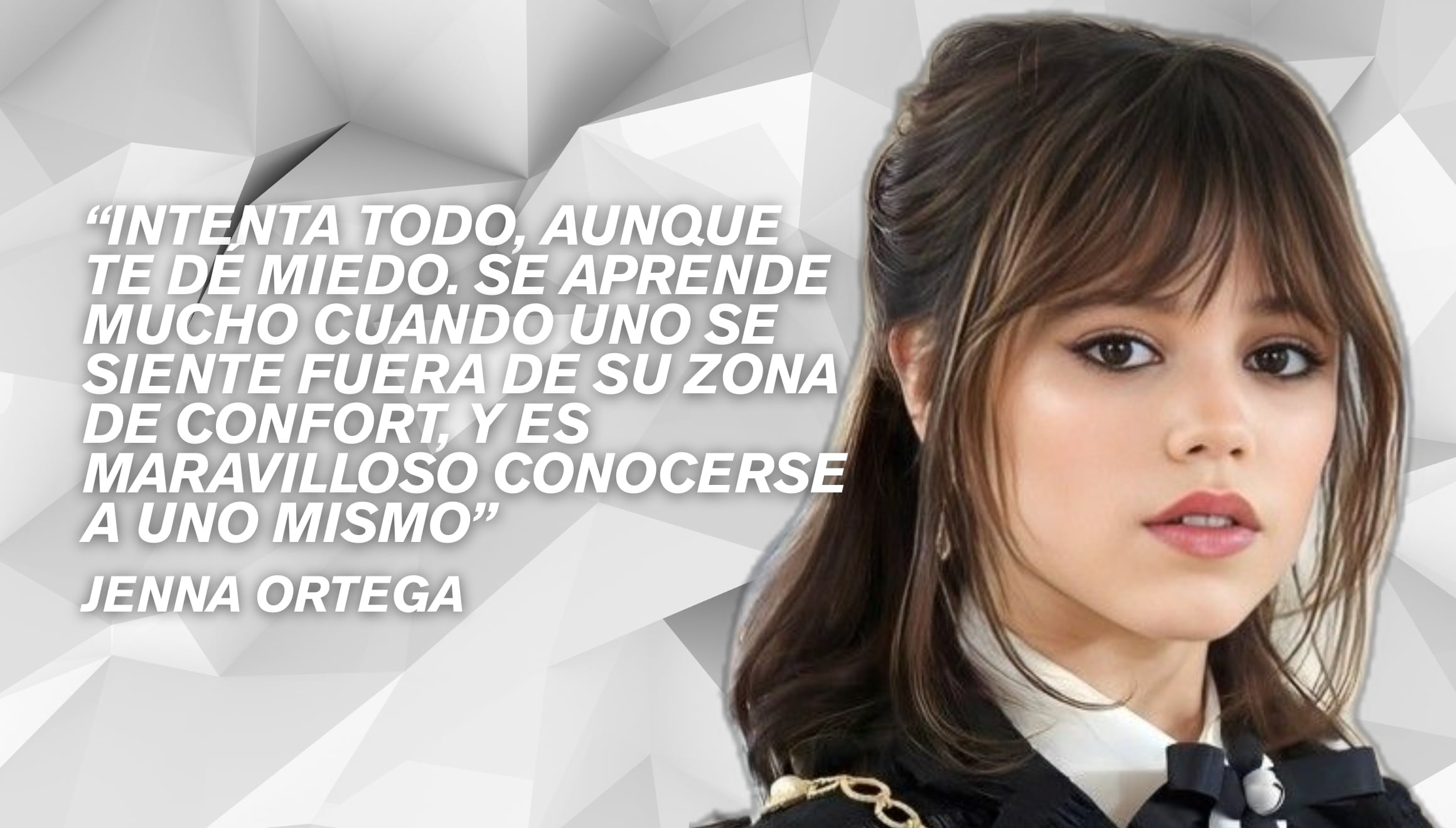 La actriz Jenna Ortega destaca por su firmeza e integridad personal en su cita del día. Conoce el mensaje de la intérprete estadounidense sobre la importancia de defender los ideales y convicciones en la industria actual. | Crédito: @jennaortega / Instagram / Composición Gestión Mix