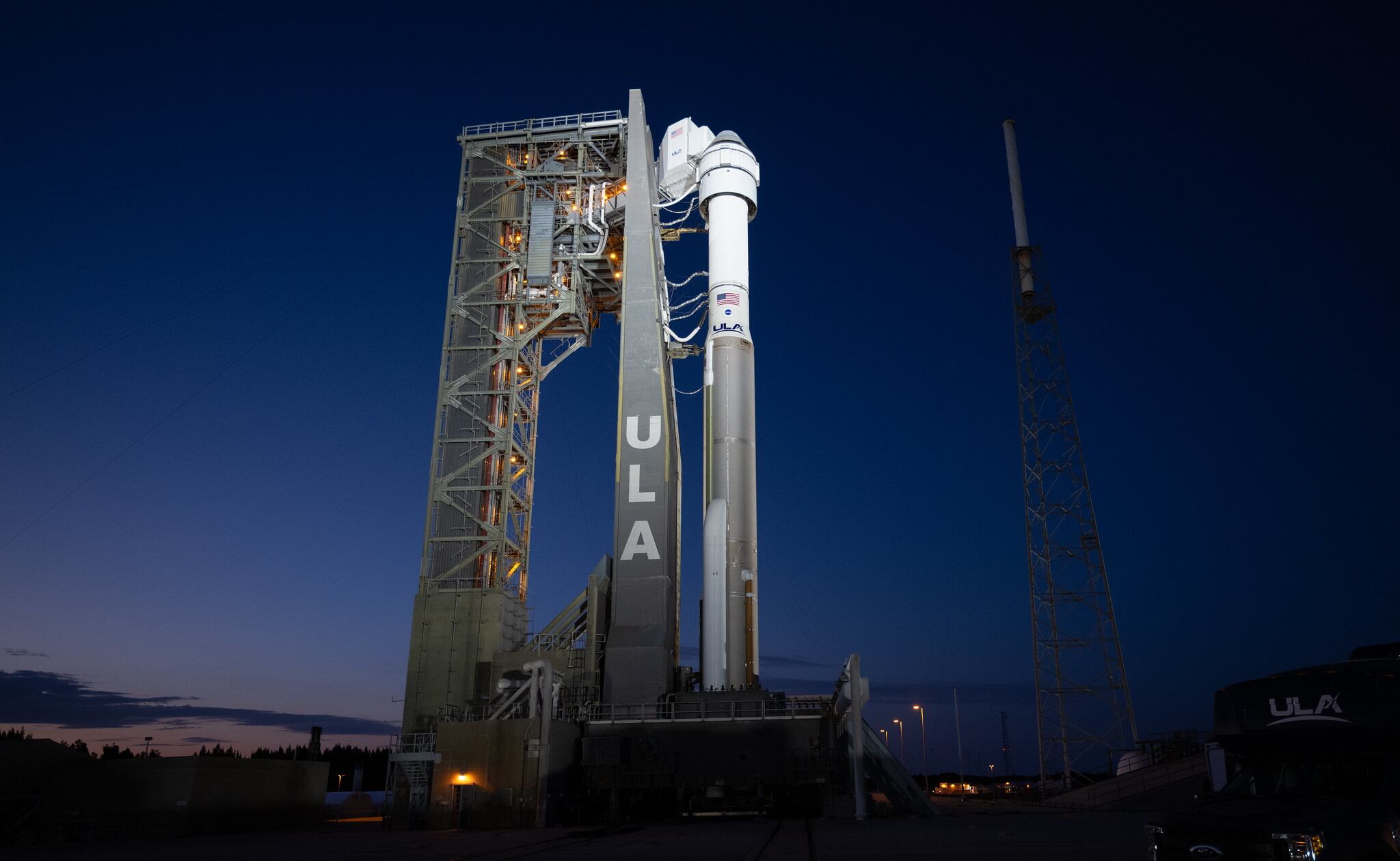 La nave espacial Starliner en la Estación de la Fuerza Espacial de Cabo Cañaveral en Florida. (Foto: EFE/EPA/NASA/Joel Kowsky)