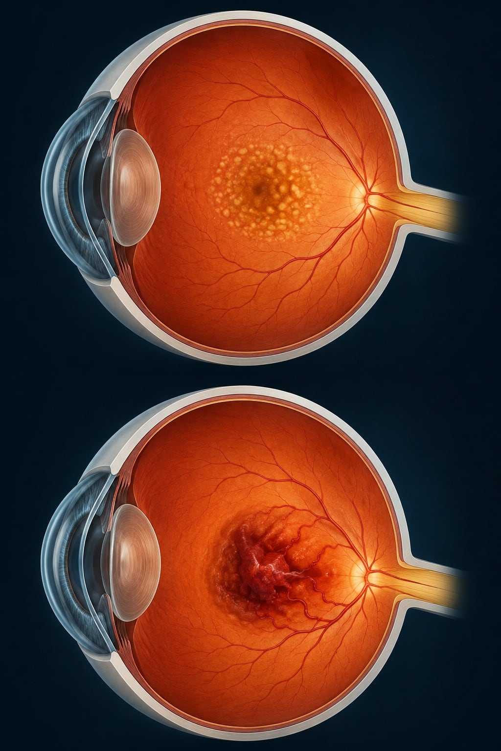 La degeneración macular puede afectar progresivamente la visión central. Foto: Oftalmosalud.