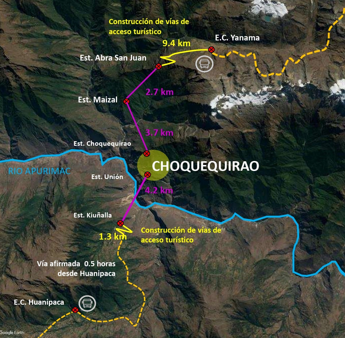 El proyecto turístico Choquequirao contempla tres teleféricos, vías de acceso y una flota de 48 buses, con una inversión estimada de US$ 261 millones.