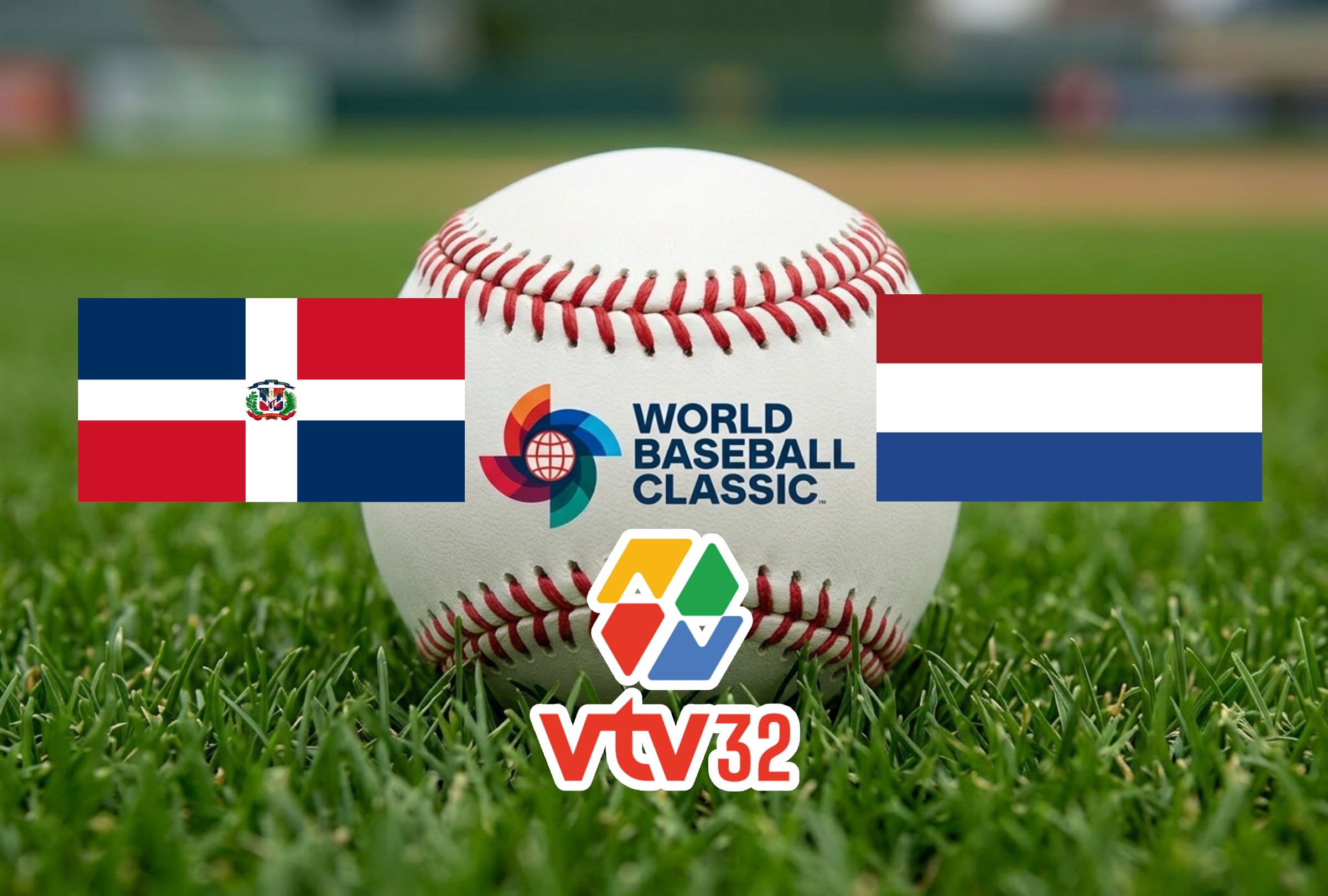 MIAMI, FLORIDA (ESTADOS UNIDOS), 08/03/2026.- Cobertura oficial de VTV Canal 32 EN VIVO GRATIS para ver el juego de República Dominicana vs. Países Bajos hoy por señal abierta en la tercera jornada del Grupo D del Clásico Mundial de Béisbol 2026 desde Miami. FOTO DE PERPLEXITY AI