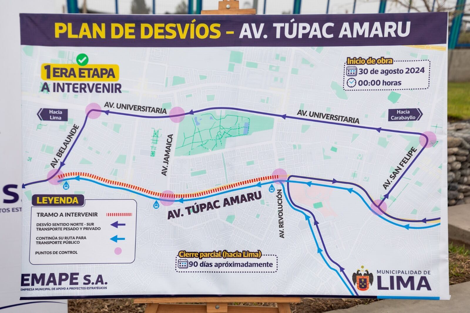 El plan de desvío iniciará, en marcha blanca, a las 00:00 horas del 30 de agosto y durará tres meses. (Foto: MML)