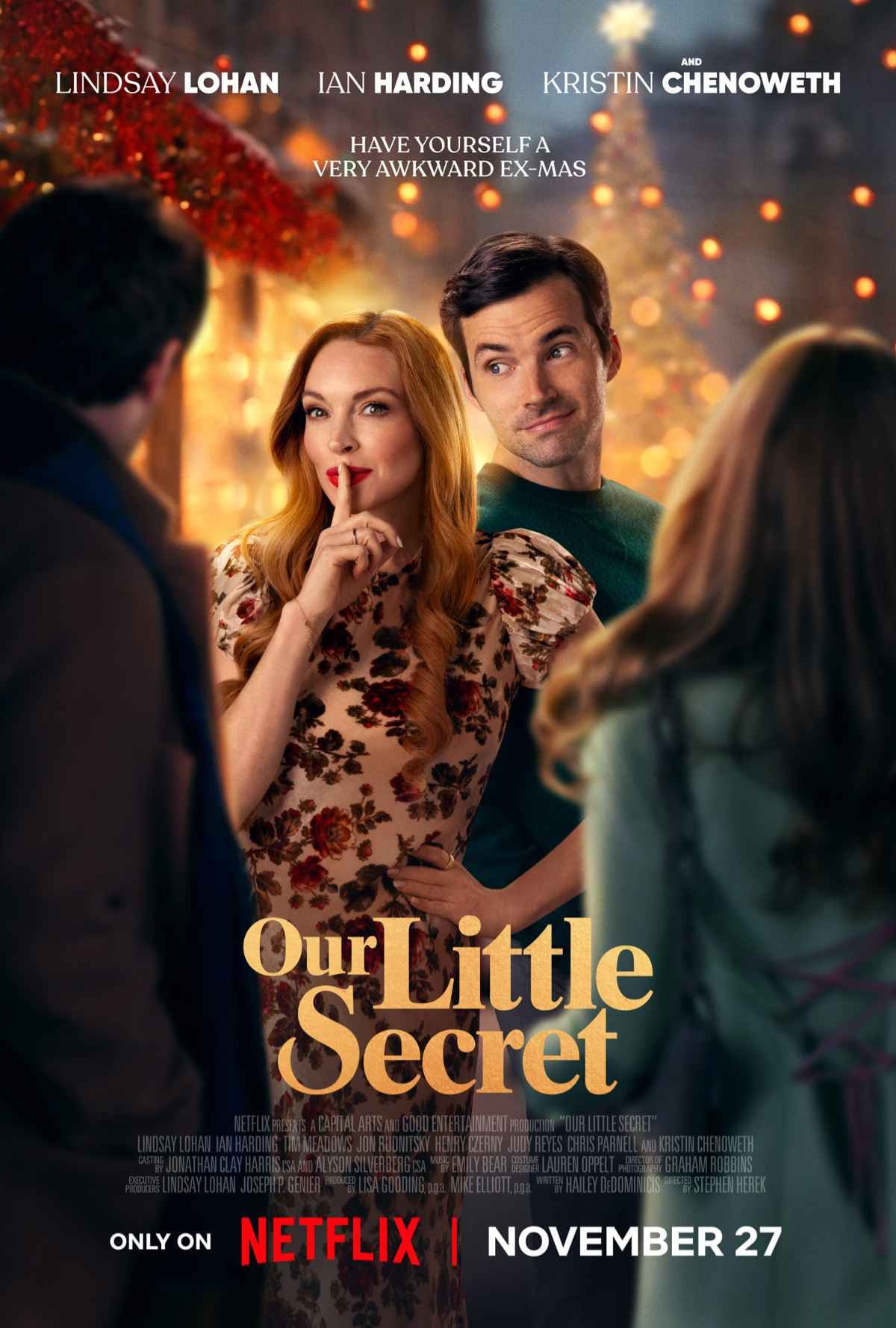 El póster de "Nuestro secretito", comedia romántica protagonizada por Lindsay Lohan e Ian Harding (Foto: Netflix)