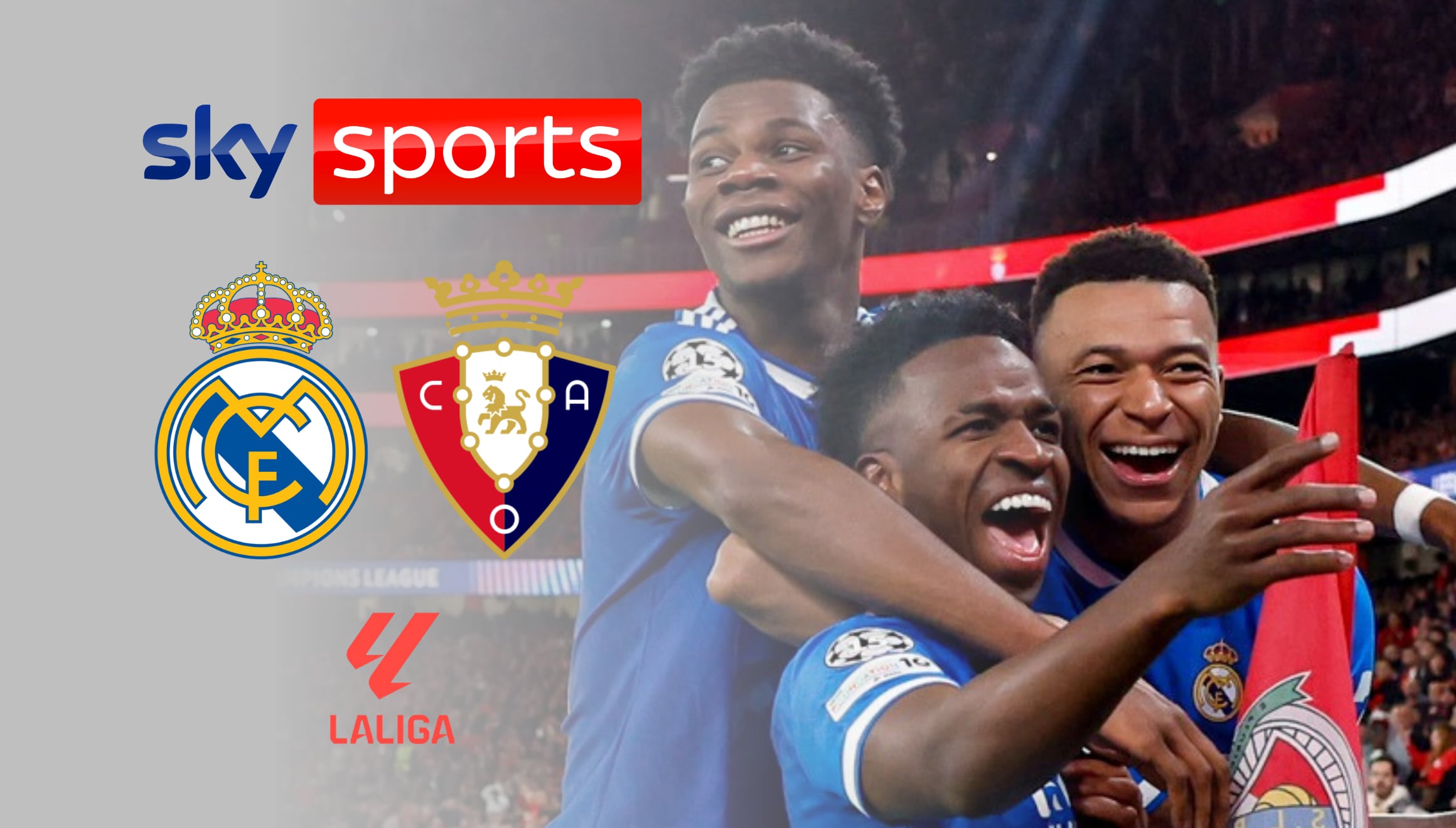 El Real Madrid se enfrenta al Osasuna en un duelo clave de LaLiga 2026. Sigue la transmisión en vivo por SKY Sports y SKY Plus online en México. Disfruta de toda la emoción del fútbol español desde tu televisión o celular. | Crédito: Real Madrid C.F. / Facebook / Composición Gestión Mix