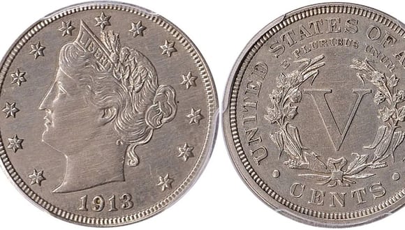 La moneda Walton Liberty Head Nickel de 1913 fue comprada por más de 4.2 millones de dólares (Foto: GreatCollections)