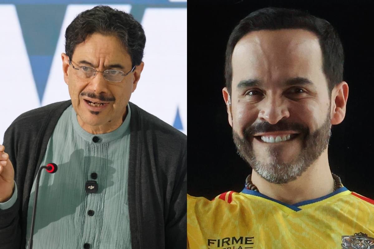 El candidato a la Presidencia de Colombia del partido oficialista Pacto Histórico, Iván Cepeda y el derechista Abelardo de la Espriella ganador de la segunda vuelta presidencial. Foto: EFE/ Mauricio Dueñas Castañeda/ Carlos Ortega
