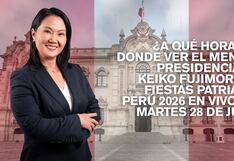 ¿A qué hora es y dónde ver el mensaje presidencial de Keiko Fujimori por Fiestas Patrias de Perú 2026 EN VIVO hoy, martes 28 de julio?