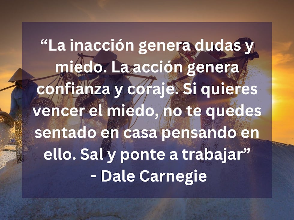 “La inacción genera dudas y miedo. La acción genera confianza y coraje. Si quieres vencer el miedo, no te quedes sentado en casa pensando en ello. Sal y ponte a trabajar” - Dale Carnegie | Imagen de Quang Nguyen vinh en Pixabay / Composición Mix