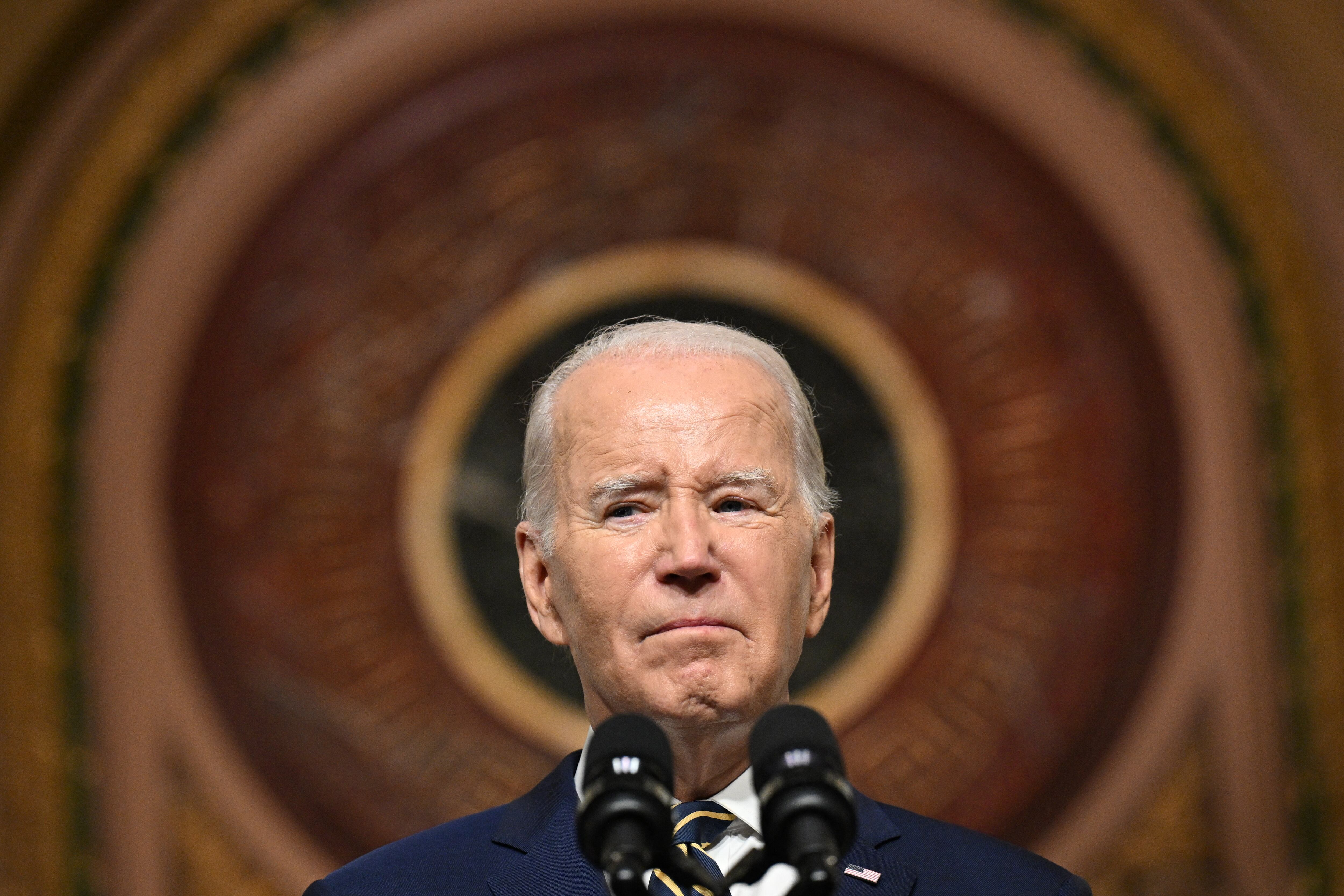 Biden se hallaba en Columbia, Carolina del Sur el domingo por la mañana al momento de ser informado sobre el ataque por el secretario de Defensa. (Foto de Mandel NGAN / AFP).