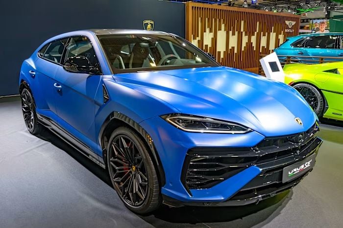 El vehículo utilitario deportivo Urus de Lamborghini ha sido un éxito entre la franja más joven de los superricos de la IA. Foto: Sjoerd van der Wal/Getty Images