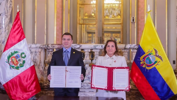 Presidentes de Perú y Ecuador firmaron Plan de Acción de Lima 2024. (Foto: Presidencia)