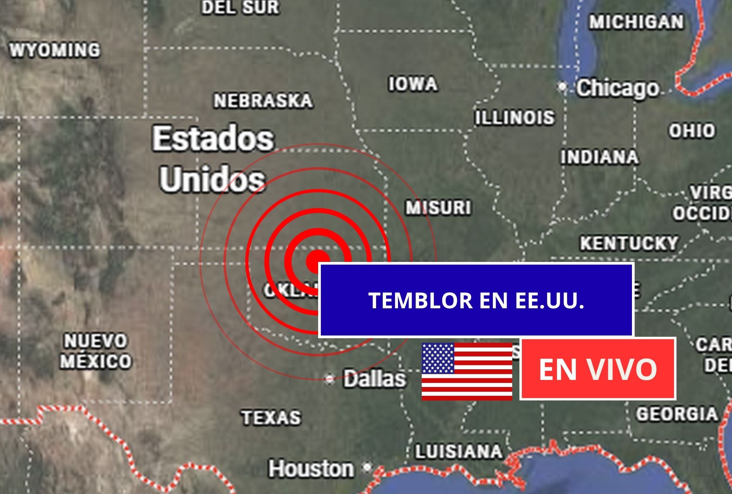 Sigue el reporte oficial del Servicio Geológico de Estados Unidos (USGS, por sus siglas en inglés) sobre los últimos temblores registrados en EE.UU. hoy, 13 de mayo de 2026. (Imagen creada con foto de Google Maps para Gestión Mix)