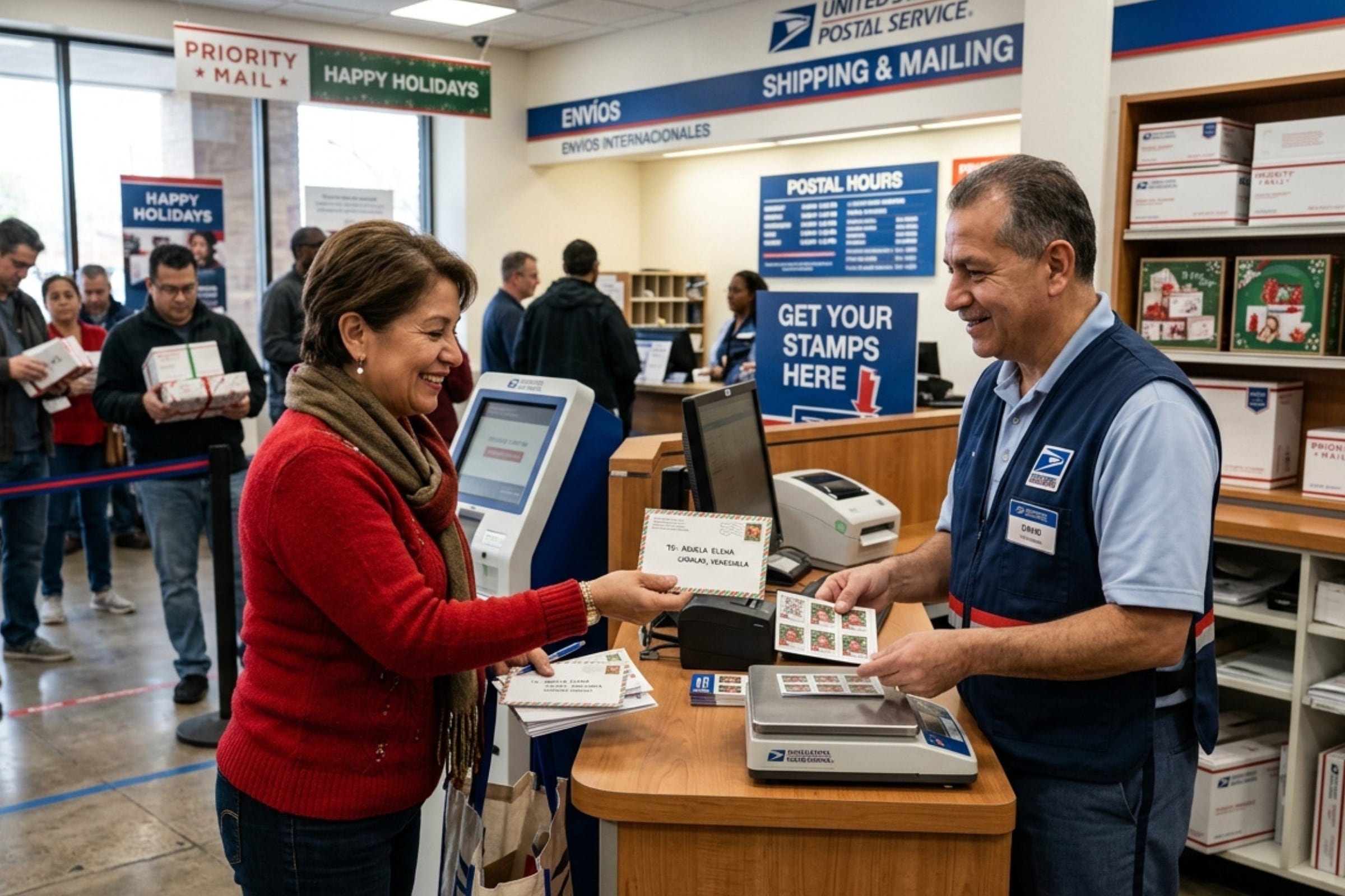 Hay residentes que suelen enviar tarjetas navideñas en las sedes del USPS. (Crédito: Imagen referencial creada por El Comercio MAG usando la IA de Gemini)