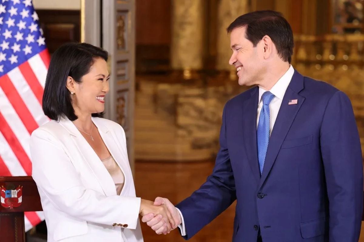 Keiko Fujimori anunció el 10 de septiembre la incorporación de Perú al Escudo de las Américas tras reunirse con Marco Rubio. Foto: EFE.