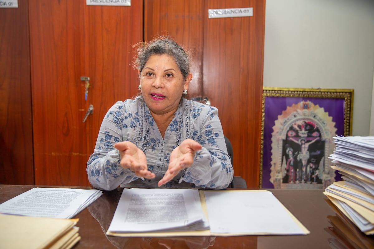Carmen Pajuelo, presidenta de la Asociación de Comerciantes de Polvos Rosados, en Surco.