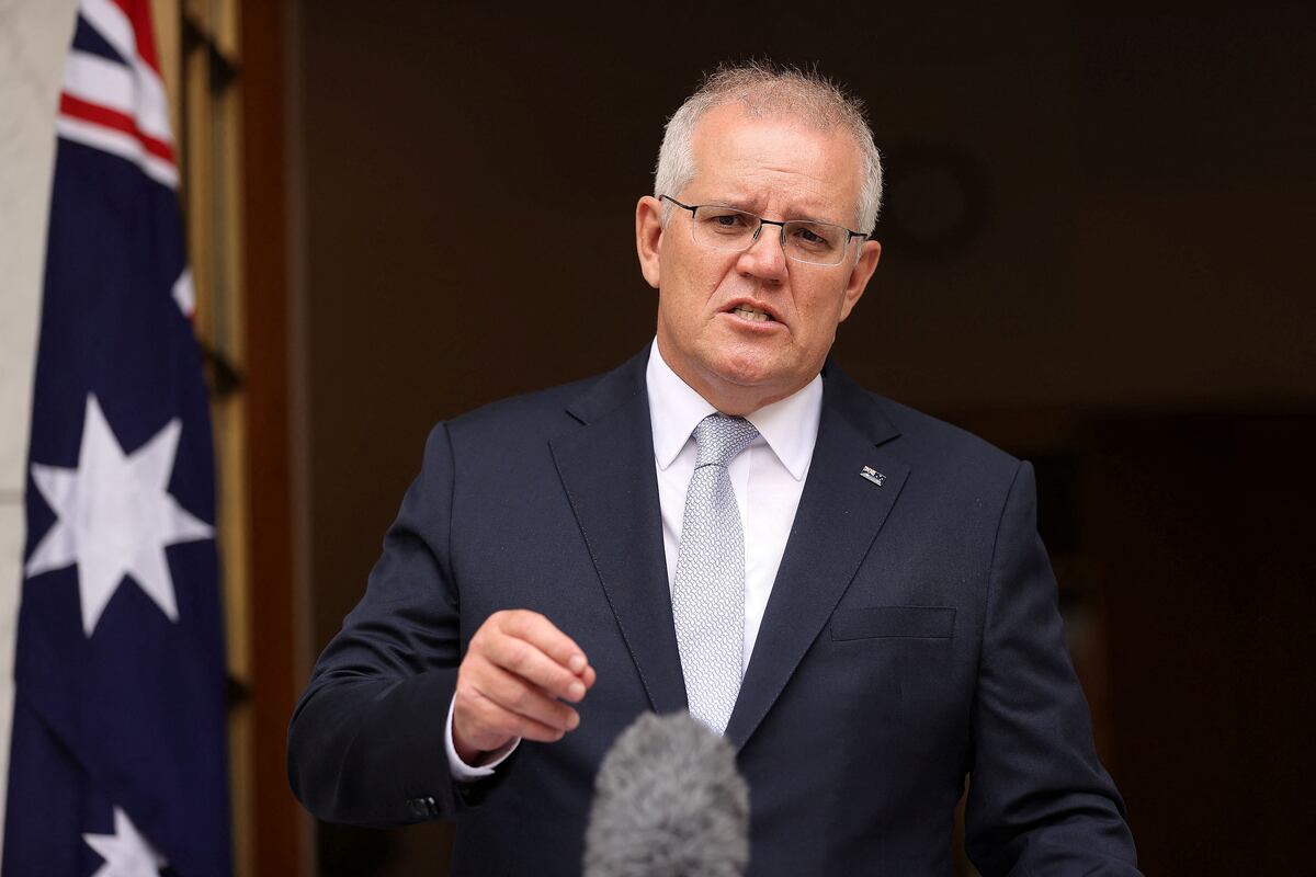El aún primer ministro australiano, Scott Morrison. (Foto: STRINGER / NO BYELINE / AFP).