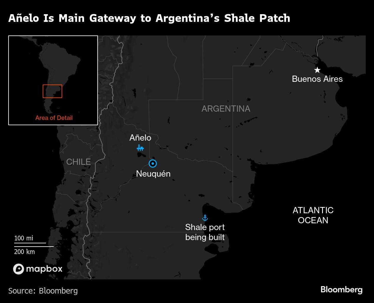 Añelo es la principal puerta de entrada al yacimiento de esquisto de Argentina.