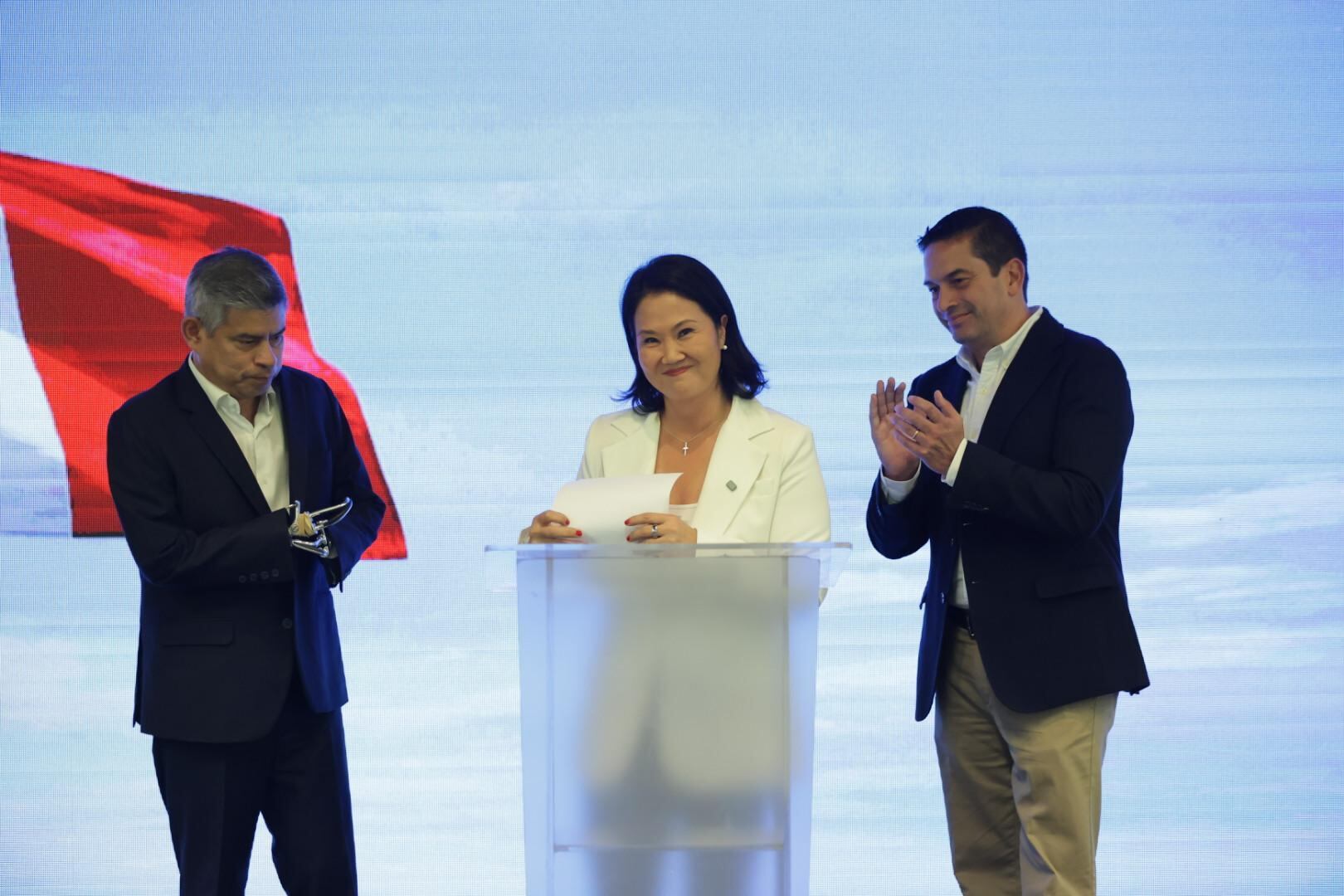 Declaraciones de la candidata a la presidencia del Perú Keiko Fujimori.
Fotos: Hugo Pérez /@photo.gec