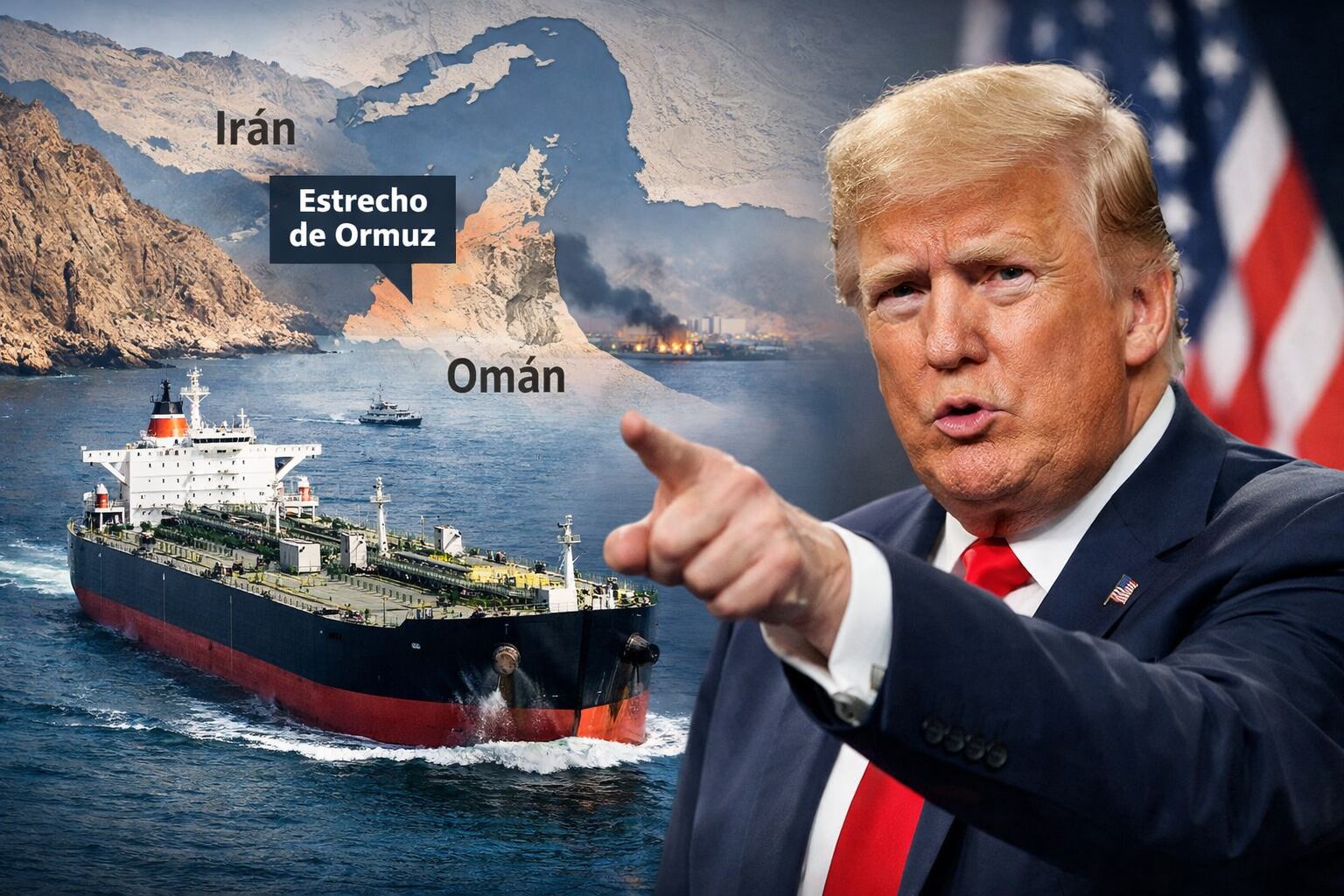 Trump retira tasa del 20% para barcos que crucen el estrecho de Ormuz