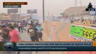 Violencia y enfrentamientos se apoderan de protesta contra peaje en Panamericana Norte