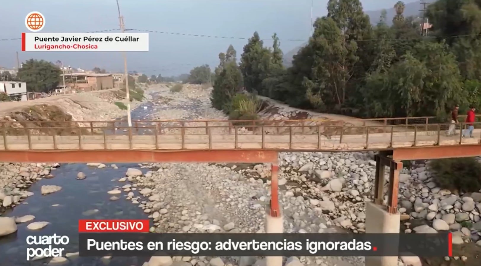 Los puentes presentan fallas que comprometen estructuras por donde circulan diariamente vehículos, peatones y carga pesada. Foto: Cuarto Poder