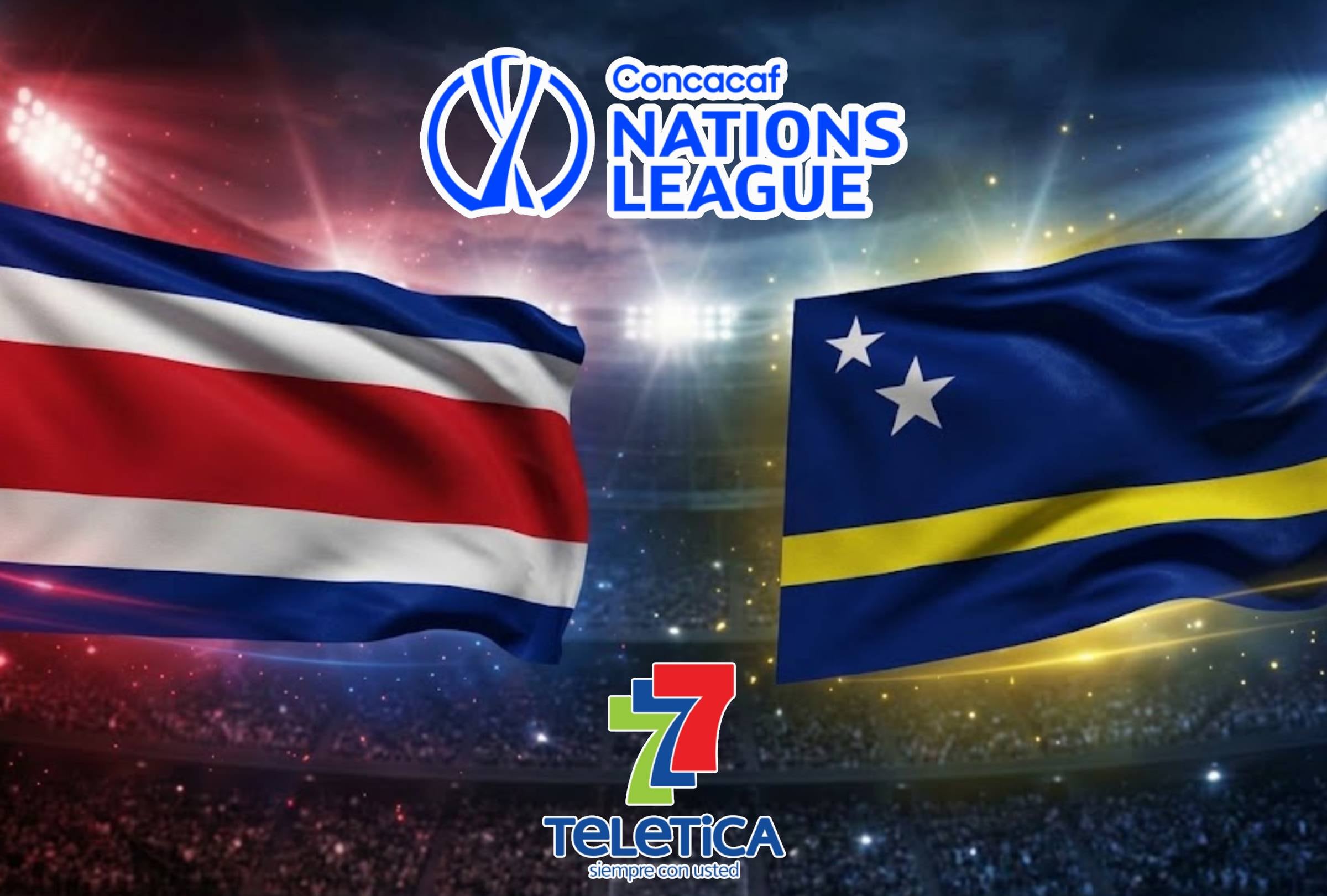 SAN JOSÉ, SAN JOSÉ (COSTA RICA), 24-09-2026. Teletica transmitirá EN VIVO el partido entre Costa Rica vs. Curazao por la Liga de Naciones Concacaf desde el Estadio Ricardo Saprissa Aymá. FOTO: Imagen creada por la IA de Gemini.