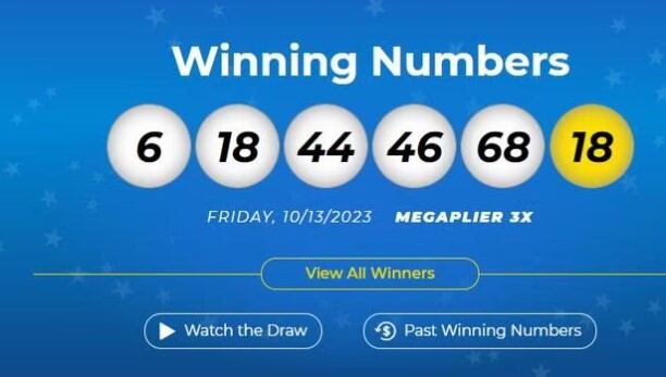Números ganadores del Mega Millions del 13 de octubre (Foto: Mega Millions)