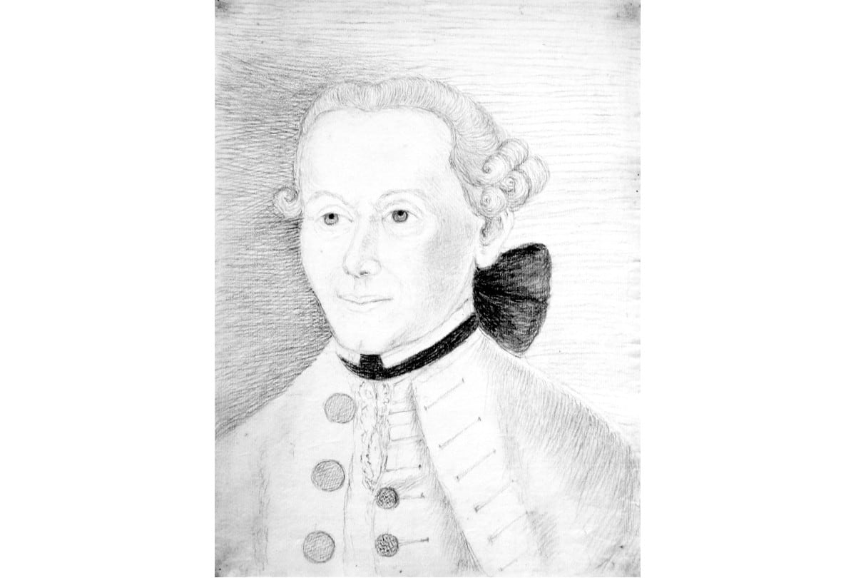 Retrato de Immanuel Kant por la condesa Caroline Charlotte Amalie von Keyserlingk (c. 1755). | Crédito: philosovieth.de
