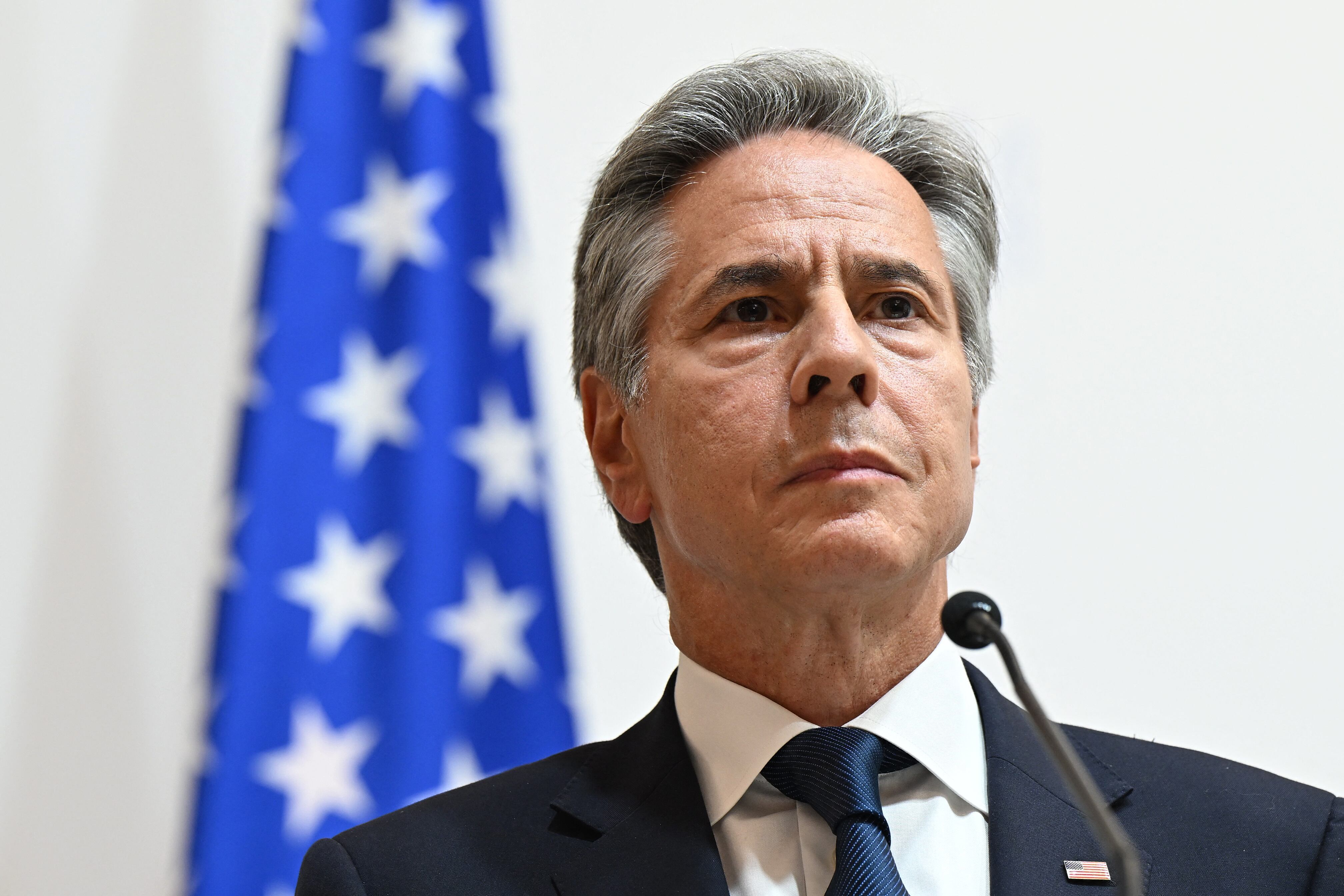 El secretario de Estado, Antony Blinken, anunció la creación de un nuevo secretariado, presidido de forma rotatoria por Colombia, que se encargará de establecer las prioridades de la Declaración de Los Ángeles para 2025. (Foto de Leon Neal / POOL / AFP)