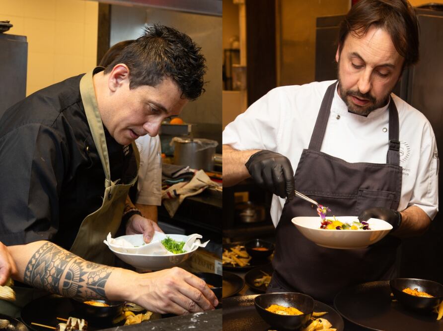 Rodrigo Naranjo y Matías Lorenzo, chefs ejecutivos de Sheraton Lima Historic Center y Buenos Aires, respectivamente.