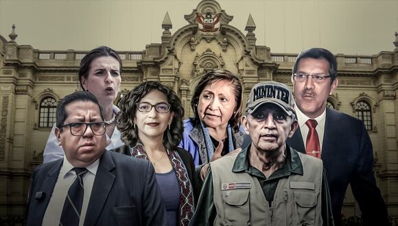 Seis integrantes del Gabinete Ministerial se encuentran en el ojo de la tormenta y en la mira del Congreso. Elaboración: Gestión.