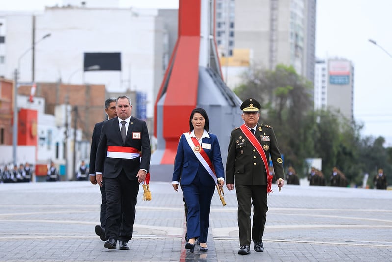 “Tomaremos fuertes decisiones para restablecer el orden y la paz en nuestro país”, señaló la mandataria: Foto: Presidencia