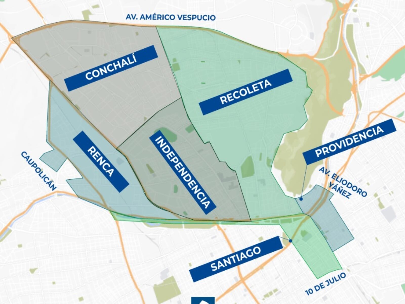 Mapa de las comunas afectadas por el corte de agua en Santiago de Chile (Foto: Aguas Andinas)