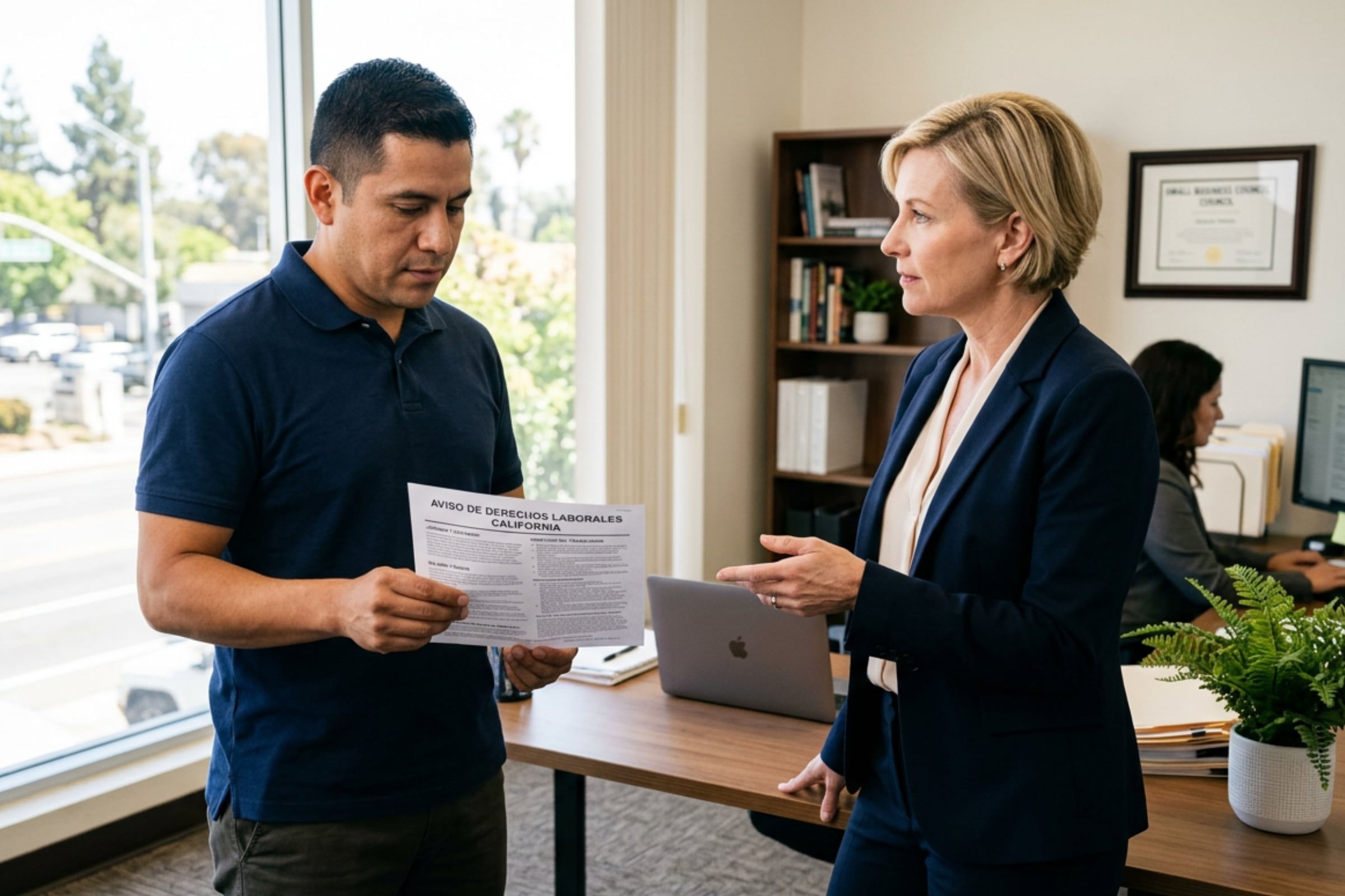 Todo empleador de California tiene que entregar este escrito a sus trabajadores donde se detalle sus derechos laborales. (Crédito: Imagen referencial creada por El Comercio MAG usando la IA de Gemini)