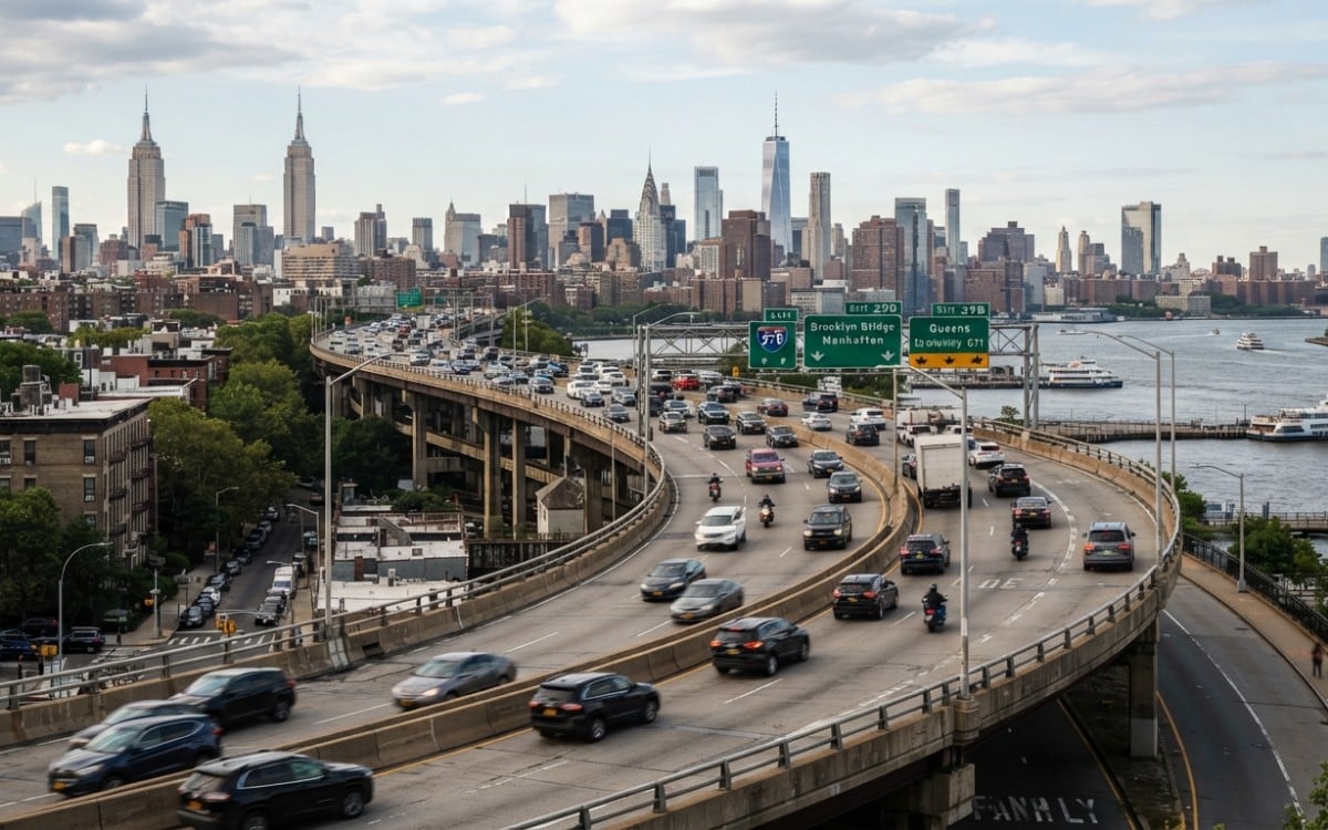 El alcalde Zohran Mamdani presentó un proyecto de 10 años para rehabilitar el tramo central de la Brooklyn-Queens Expressway. (Foto: Imagen creada por Mix usando Gemini)