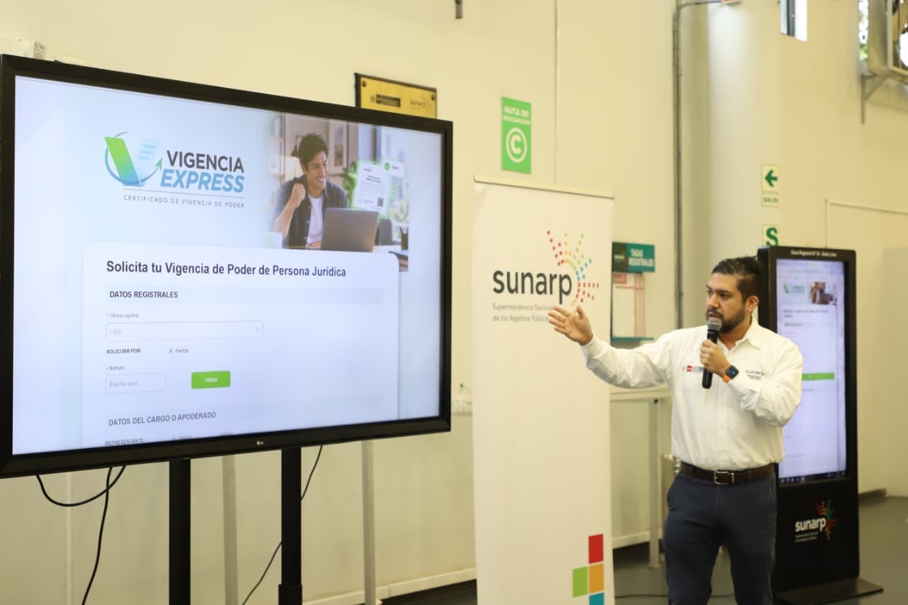 “Vigencia Express” permite obtener de forma automatizada el Certificado de Vigencia de Poder de Personas Jurídicas, sin crear usuario ni contraseña. Foto: SUNARP.