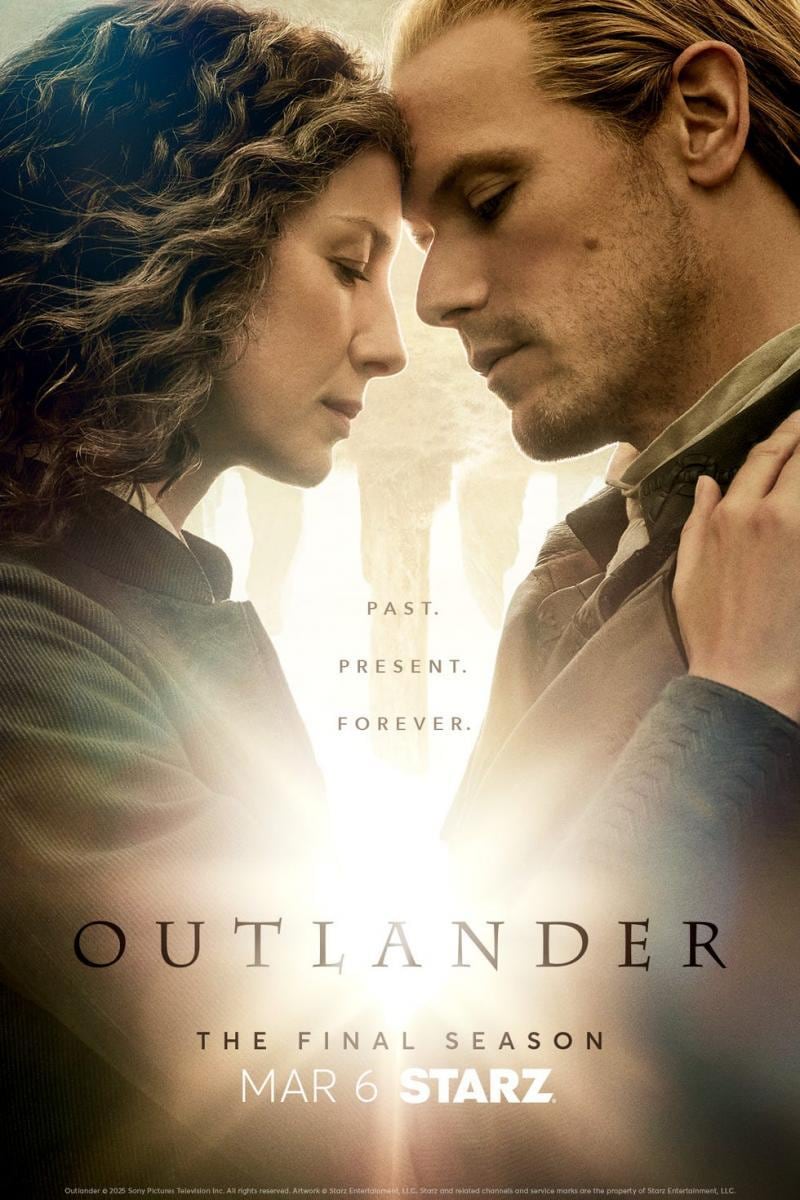 El póster de la octava y última temporada de "Outlander", serie que explora géneros como el drama, el romance y la ciencia ficción (Foto: Starz)