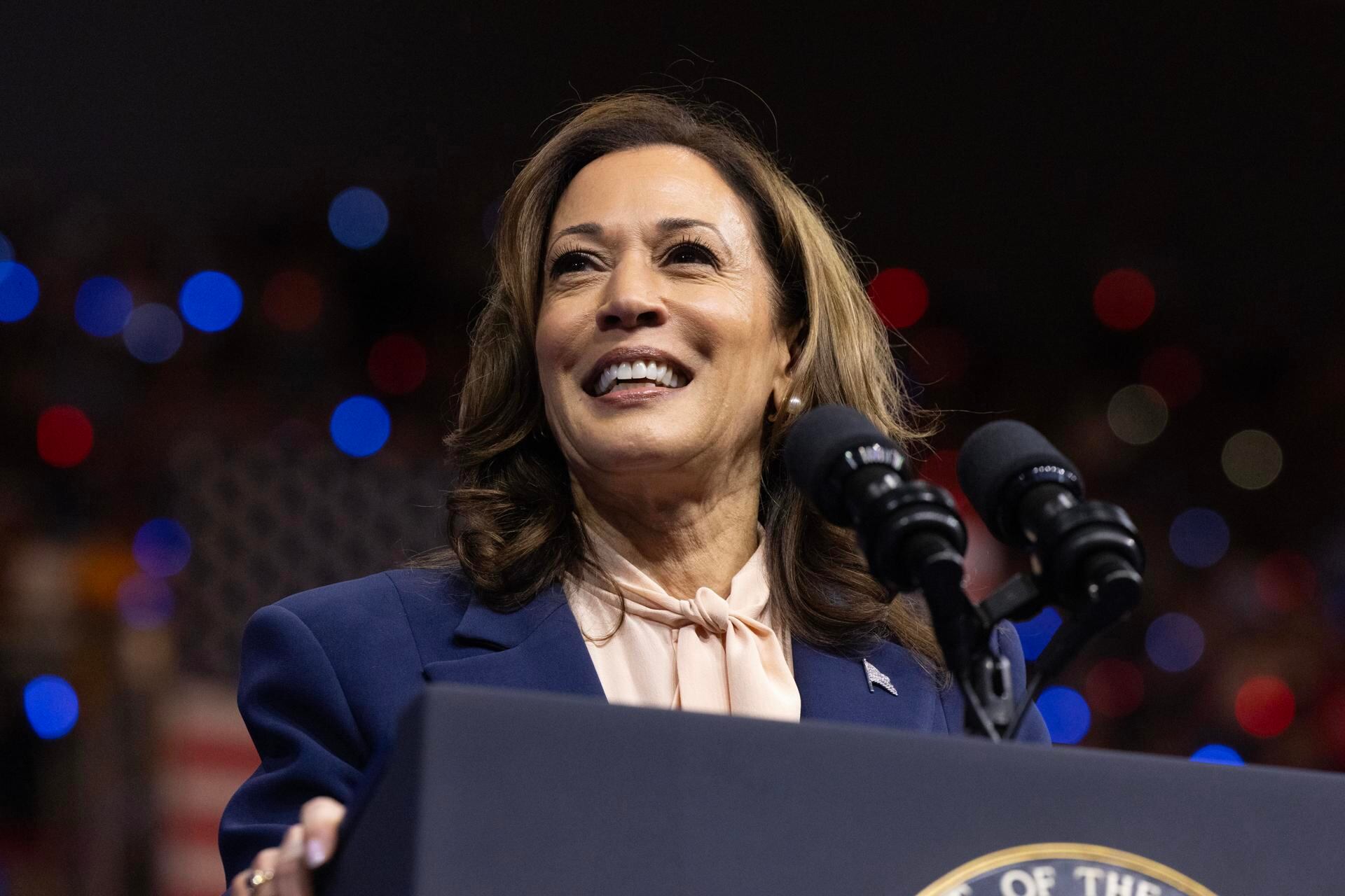 La candidata presidencial demócrata a la vicepresidenta de Estados Unidos, Kamala Harris. EFE/EPA/MICHAEL REYNOLDS