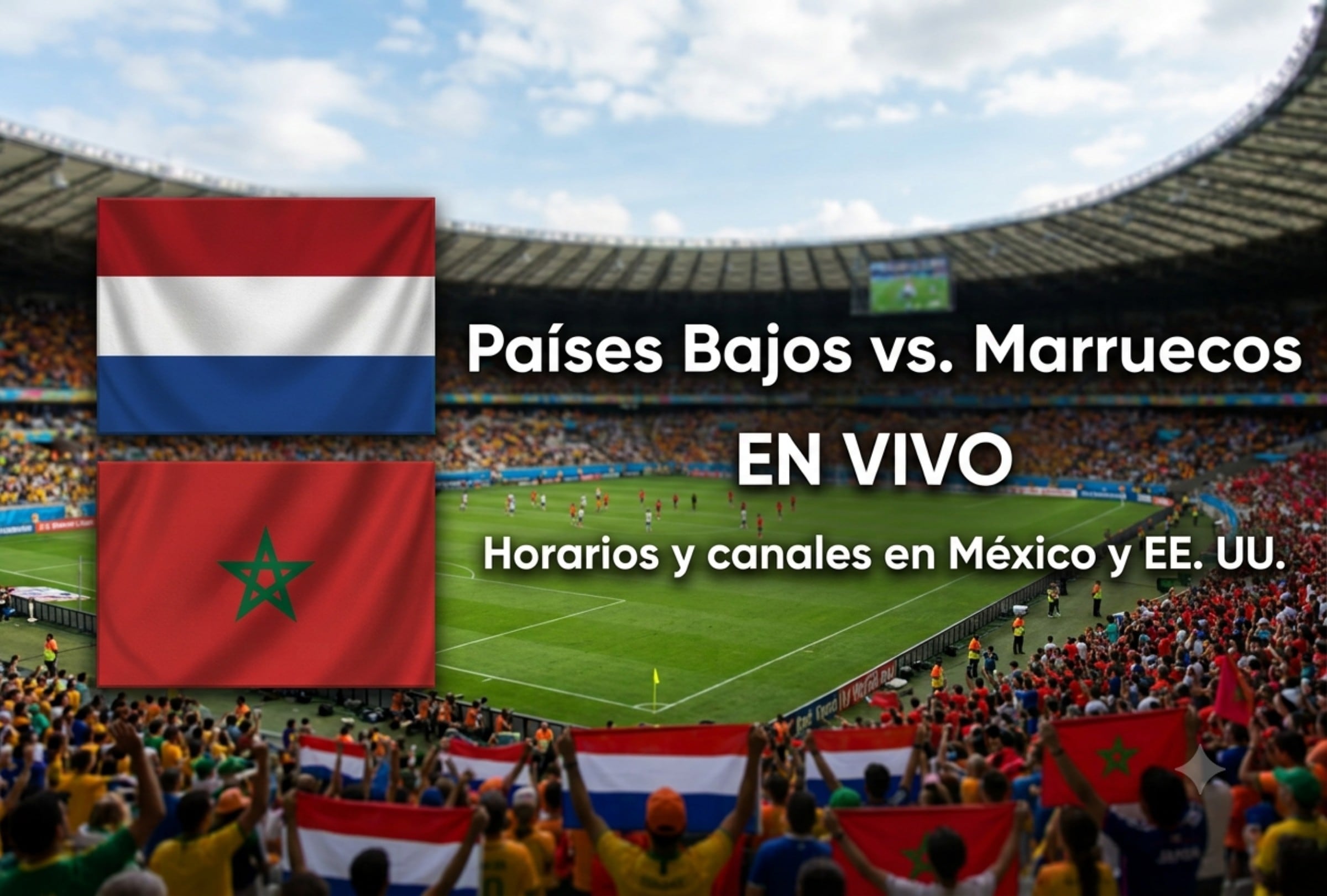 Países Bajos y Marruecos se enfrentan este lunes 29 de junio por los 16avos de final del Mundial de Fútbol 2026. (Foto: Imagen creada por Mix usando Gemini)