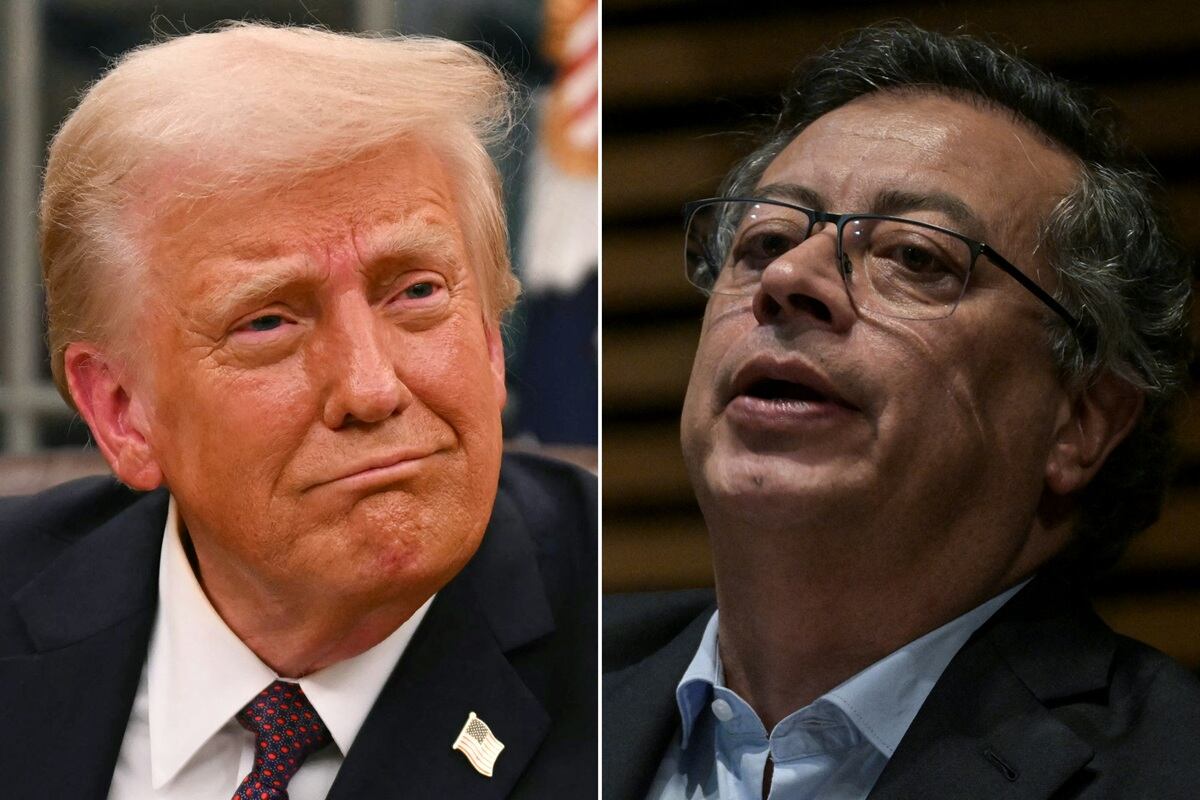 El presidente de Estados Unidos, Donald Trump; y el presidente de Colombia, Gustavo Petro (Fotos de Jim WATSON / Yuri CORTEZ / AFP)