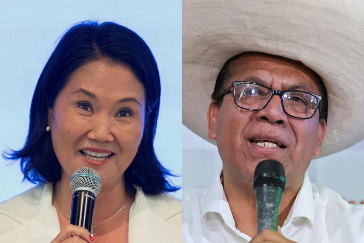 Keiko Fujimori y Roberto Sánchez. (Fotos: AFP)