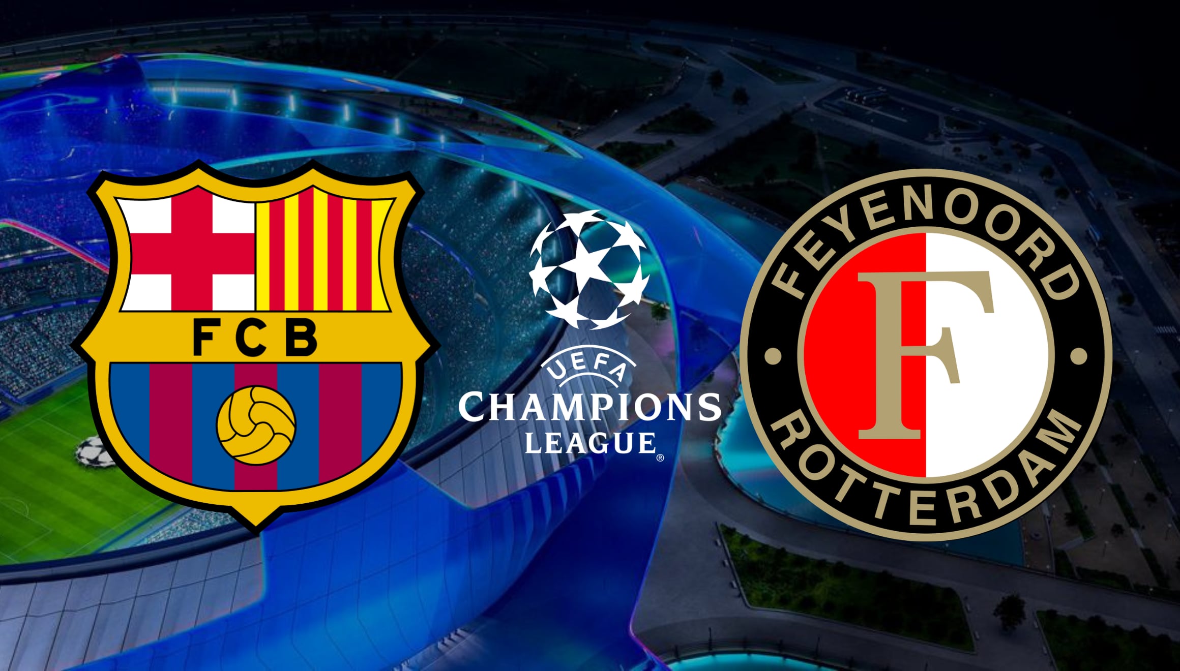 FC Barcelona recibirá a Feyenoord en el Spotify Camp Nou por la fase de liga en la Champions League 2026-27. | Crédito: uefa.com / Composición Gestión Mix