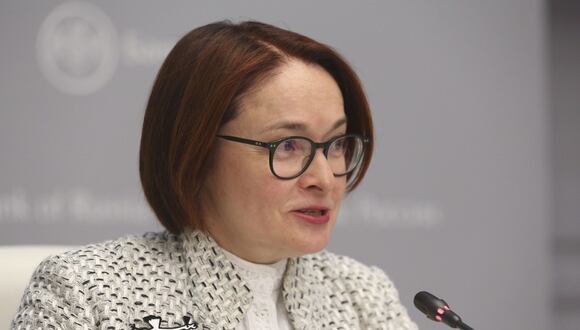Elvira Nabiullina, gobernadora del banco central de Rusia, habla durante una conferencia de prensa sobre el anuncio de tasas en Moscú, Rusia, el viernes 7 de febrero de 2020. Fotógrafo: Andrey Rudakov/Bloomberg