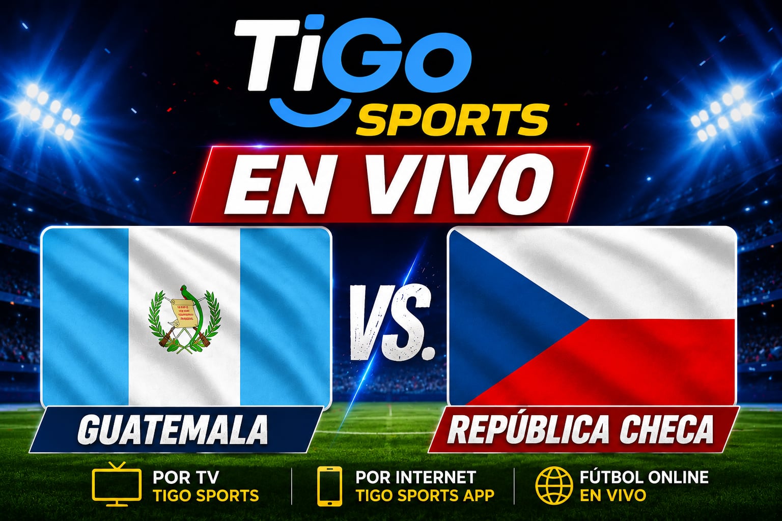 El partido entre Guatemala vs Chequia se disputará el jueves 4 de junio de 2026 en el Sports Illustrated Stadium (Imagen hecha por Gestión con el apoyo de la IA Chat GPT)