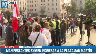 Manifestantes empiezan a llegar a plaza San Martín pese a ser zona intangible 