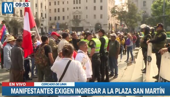 Captura de Canal N. Cobertura sobre las movilizaciones en el Centro de Lima.